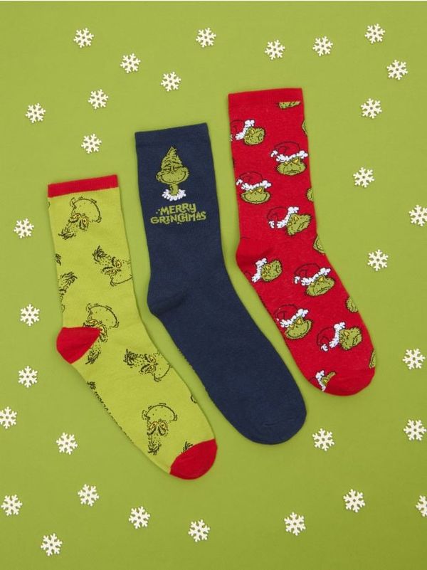 Sinsay Sinsay - Komplet od 3 para čarapa Grinch