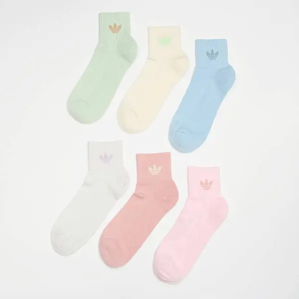 adidas Originals 6 PACK - 1/4 SOCKS  wonder mauve/linen green/grey one