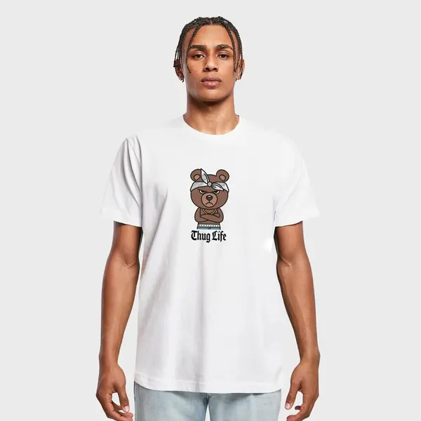 mister tee Bandana Bear Sketch Tee white