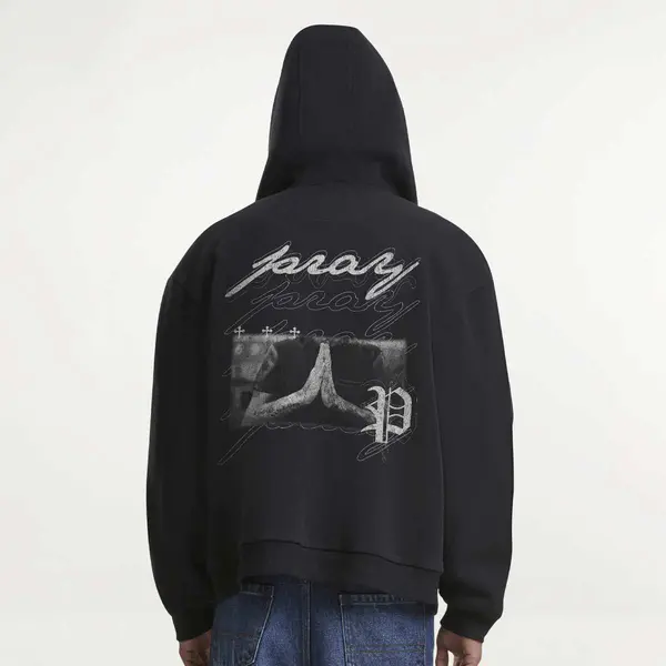 mister tee Beyond The Prayer Fluffy Zip Hoody