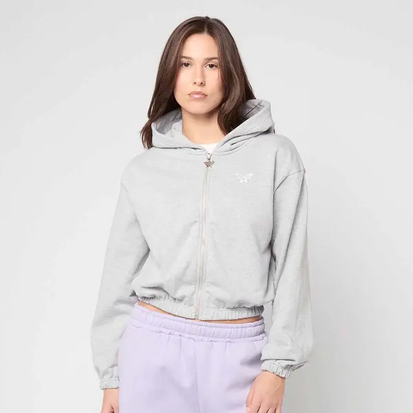 Felicious Cropped Terry Zip Hoodie