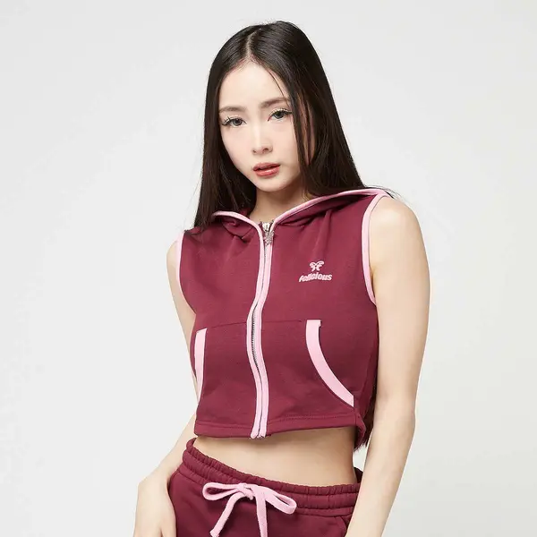 Felicious Cropped Zip Hoodie Top