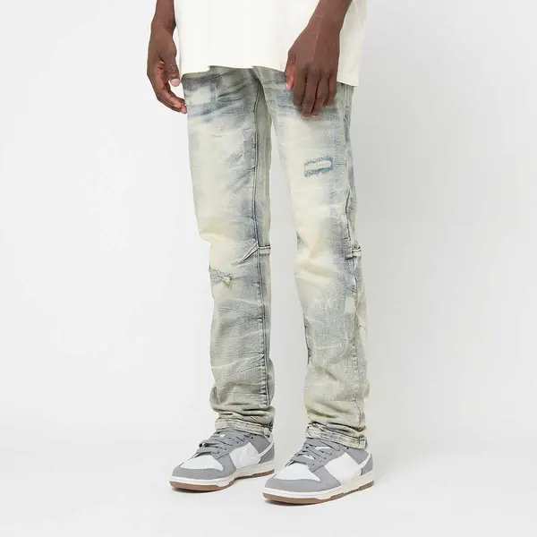 Smoke Rise Crystal Effect Washed Jeans