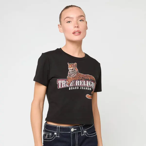 True Religion Crystal Leopard Baby Tee