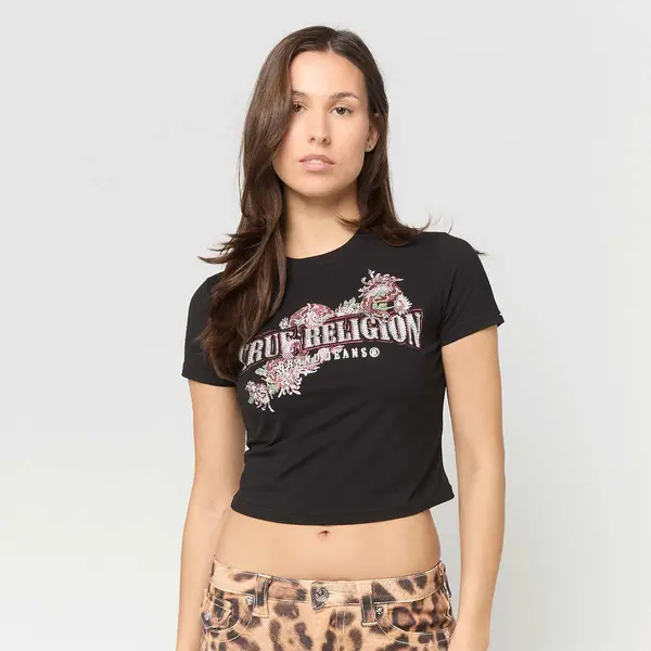 True Religion Crystal Snake Shortsleeve Baby Tee