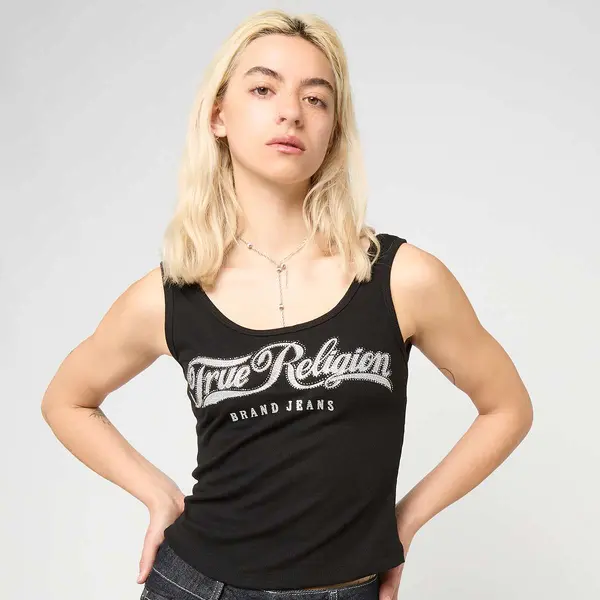 True Religion Crystal Square Neck Rib Tank