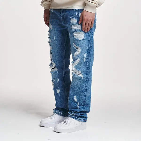 2Y STUDIOS Firio Destroyed Straight Jeans
