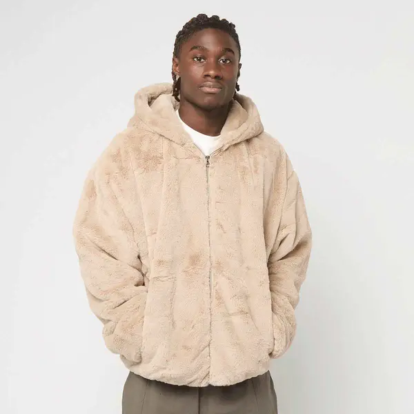 Urban Classics Full Zip Faux Fur Hoodie