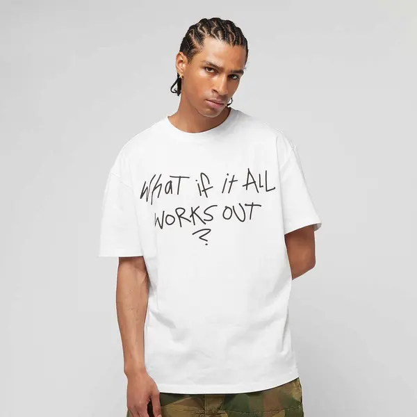mister tee It All Works Out Wording Oversize Tee
