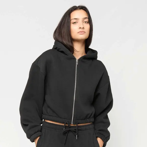 Urban Classics Ladies Fluffy Cropped Zip Hoodie