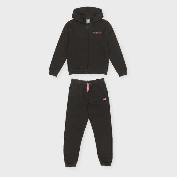 New Balance Linear Logo French Terry Zip Hoodie and Jog Set