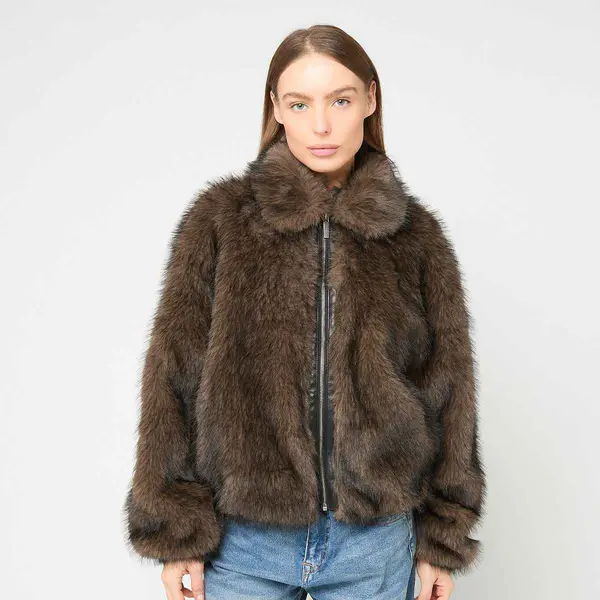 Karl Kani Metal Signature Faux Fur Jacket