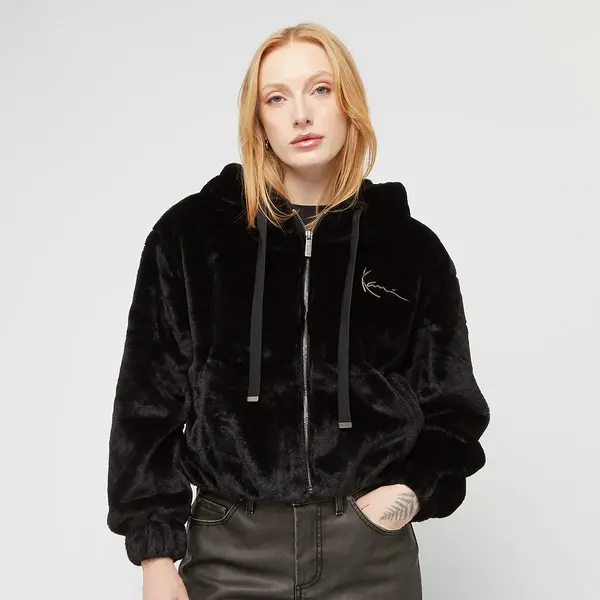 Karl Kani Metal Signature Vegan Fur Zip Hoodie Jacket