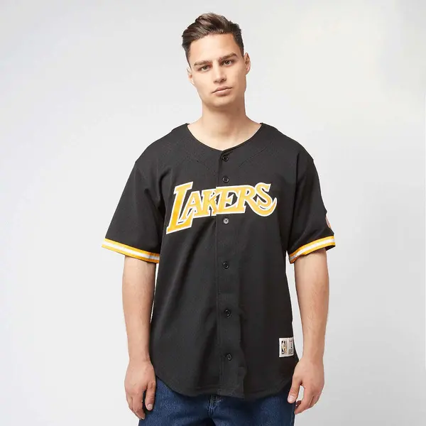 Mitchell & Ness NBA On the Clock Mesh Button Front Vintage Logo LA Lakers