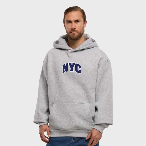 mister tee NYC College Letters Fluffy Hoody