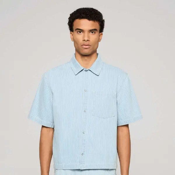 Urban Classics Pinstriped Casual Denim Overshirt