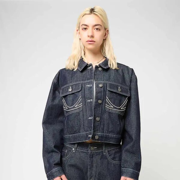 Karl Kani Rinsed Cropped Denim Jacket