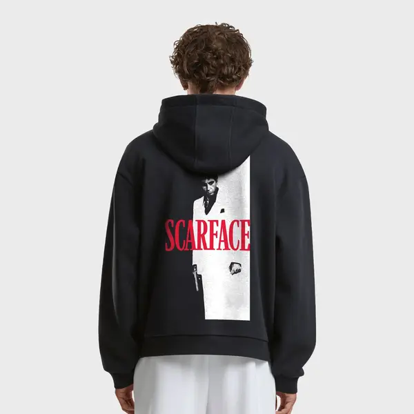 mister tee Scarface Poster Fluffy Hoodie