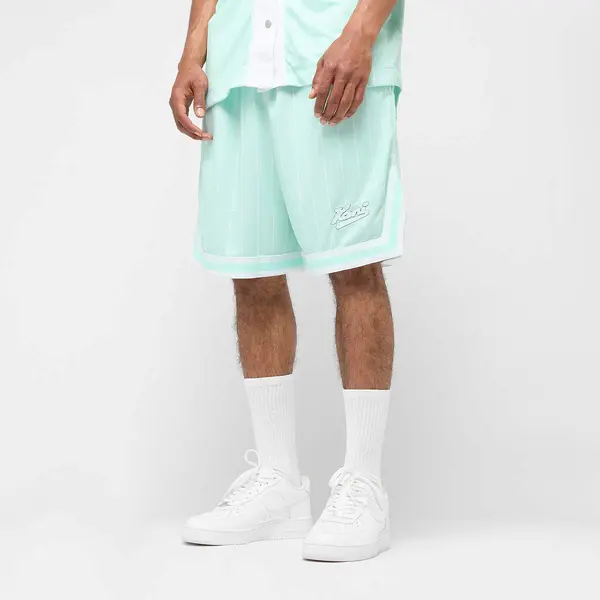 Karl Kani Small Varsity Logo Pinstripe Mesh Shorts