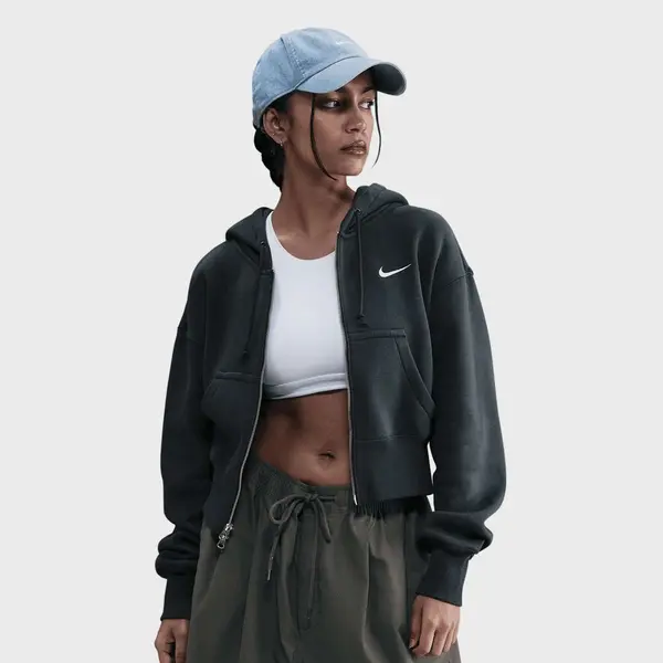 Nike Sportswear Phoenix Fleece Loose Full-Zip Cropped Hoodie