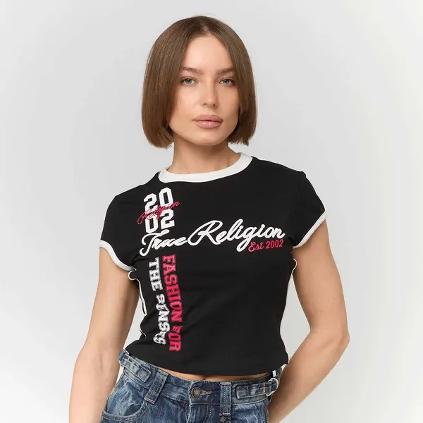 True Religion Sporty Cap Sleeves Ringer Baby Tee