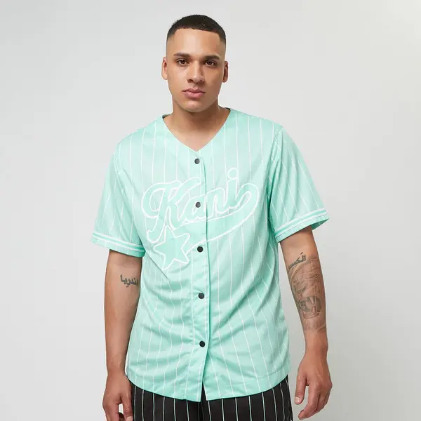 Karl Kani Star Logo Pinstripe Baseball Shirt