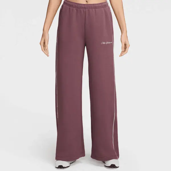 Nike Studio Fleece Mid-Rise Wide-Leg Scallop Pants