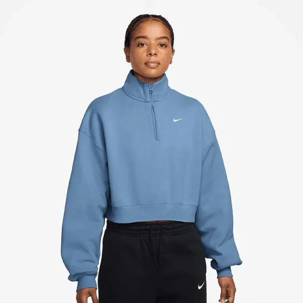 Nike Studio Fleece Mid Waist Oversized Crop Quarter Zip