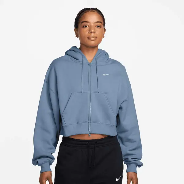 Nike Studio Fleece Oversized Crop Full Zip Hoodie