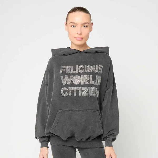 Felicious Vintage Hoodie Rhinestones