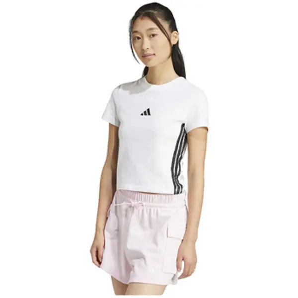 adidas adidas  Majice kratkih rukava T-shirt féminin  Essentials 3-Stripes Slim en blanc  adidas
