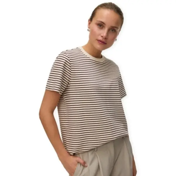 Aware Aware  Majice kratkih rukava Noos T-Shirt Jada Naima - Birch/Bitter Chocolate  Aware