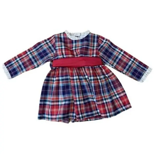 Baby Fashion Baby Fashion  Balerinke i Mary Jane cipele 528.3  VESTIDO TELA ESCOCESA Rojo  Baby Fashion