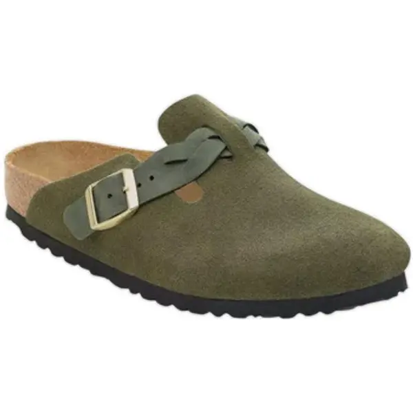 BIRKENSTOCK BIRKENSTOCK  Klompe Sandales  Boston Braided cuir velours  BIRKENSTOCK