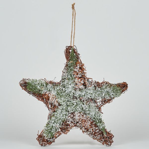 Bizzotto Bizzotto  Božićni ukrasi PENDAGLIO RATTAN STELLA GHIACCIATO L  Bizzotto