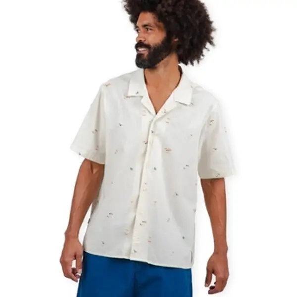 Brava Fabrics Brava Fabrics  Košulje kratkih rukava Beach Please Aloha Shirt - Ecru  Brava Fabrics