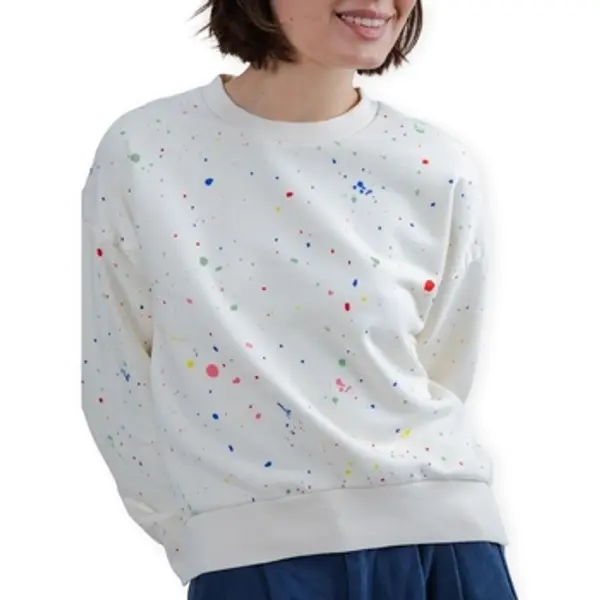 Brava Fabrics Brava Fabrics  Sportske majice Splash Paint Rounded Sweatshirt - Ecru  Brava Fabrics