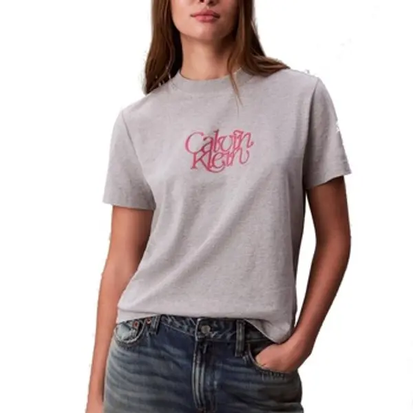 Calvin Klein Jeans Calvin Klein Jeans  Majice kratkih rukava Camisetas Mujer Modèle Ss Fitted Script Calvin  Calvin Klein Jeans