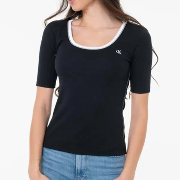Calvin Klein Jeans Calvin Klein Jeans  Majice / Polo majice Camisetas Mujer Modèle Baby Rib Scoo  Calvin Klein Jeans