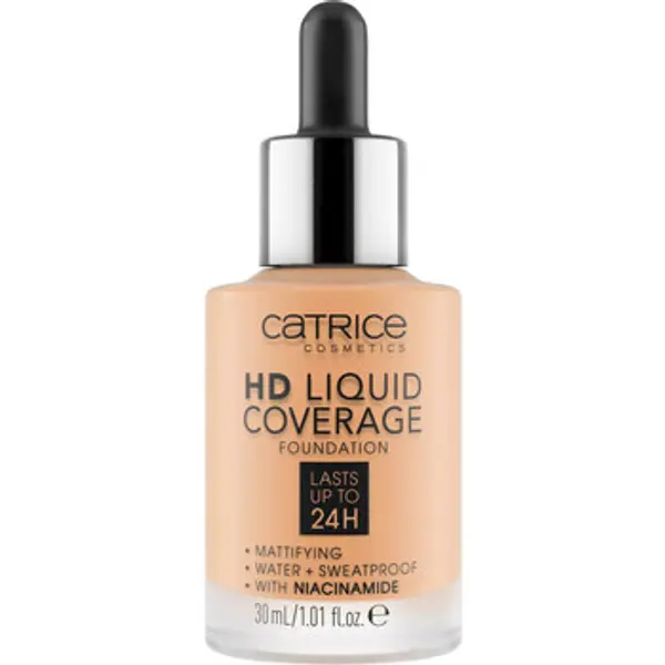 Catrice Catrice  Tekući puderi i primeri HD Coverage Liquid Foundation - 37 Golden Beige  Catrice