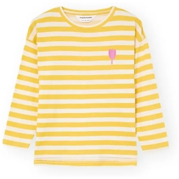 Compania Fantastica Compania Fantastica  Topovi i bluze COMPAÑIA FANTÁSTICA T-Shirt 42016 - White/Yellow  Compania Fantastica