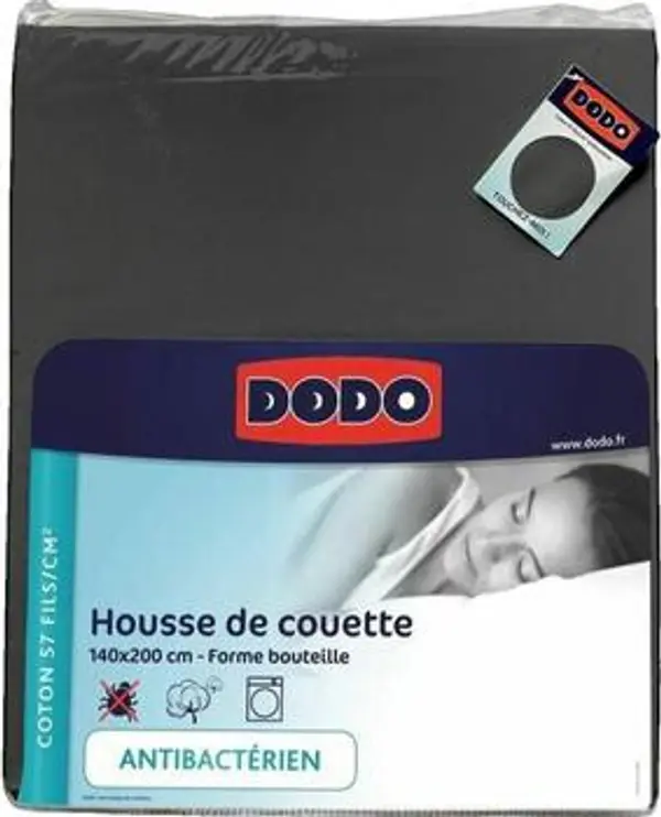 Dodo Dodo  Navlake za pokrivače Housse de Couette  140 x 200 cm Anthracite  Dodo