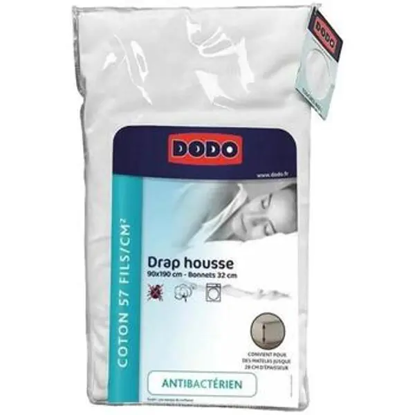 Dodo Dodo  Plahte s gumicom Drap Housse  90x190 cm Blanc  Dodo