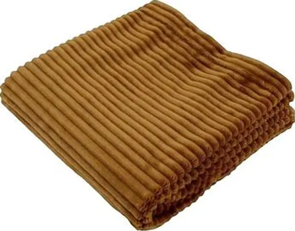 Domiva Domiva  Deke Couverture boudoir  micro-velours côtelé caramel  Domiva
