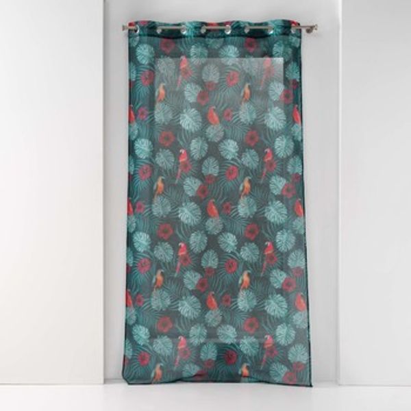 Douceur d intérieur Douceur d intérieur  Zavjese PANNEAU A OEILLETS 140 x 240 CM VOILE SABLE IMPRIME CARACAS BLEU  Douceur d intérieur