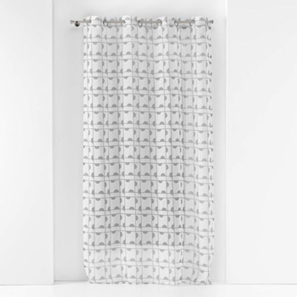 Douceur d intérieur Douceur d intérieur  Zavjese PANNEAU A OEILLETS 140 x 240 CM VOILE SABLE IMPRIME GABI GRIS  Douceur d intérieur