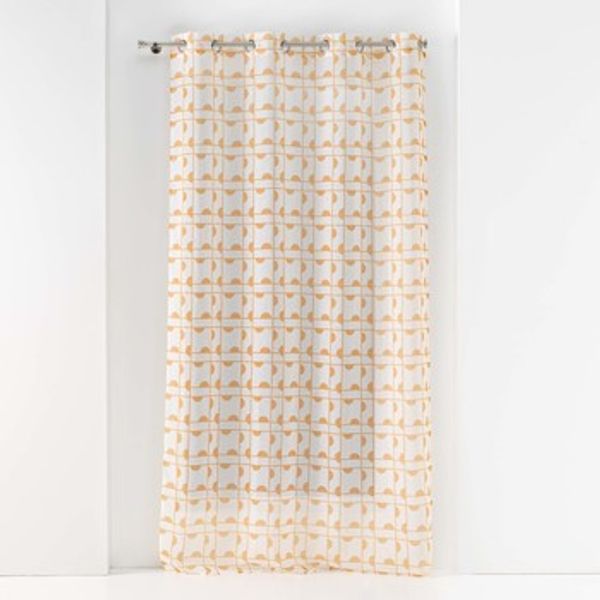 Douceur d intérieur Douceur d intérieur  Zavjese PANNEAU A OEILLETS 140 x 240 CM VOILE SABLE IMPRIME GABI MIEL  Douceur d intérieur