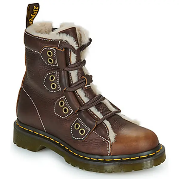 Dr. Martens Dr. Martens  Polučizme 1460 Lace to Toe Boot Dark Brown Grizzly  Dr. Martens