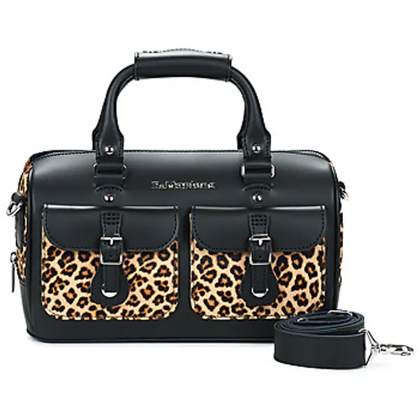Dr. Martens Dr. Martens  Torbe za nošenje preko tijela Top Handle Bag Black+Light Tan Kiev+Mini Leopard Spot Hair On  Dr. Martens