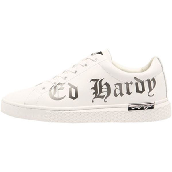 Ed Hardy Ed Hardy  Modne tenisice Script low top white-gun metal  Ed Hardy